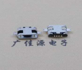 供應(yīng)邁克Micro USB母座沉板,兩腳下沉1.0魚(yú)叉貼板霧錫