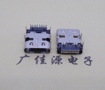 加長(zhǎng)款usb 3.1 type c24p母座端子前插后貼,殼肆腳穿板焊接